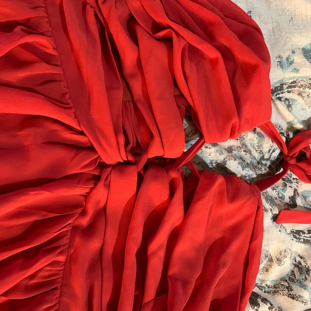 LuLu’s Red Ruffle Dress - Picture 2 of 4
